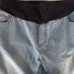 Mimi Maternity Blue Denim Jeans with Black Waistband